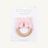 GooseWaddle x T.B.B.C. Bow Wooden & Silicone Teether - Palm Beach Pink