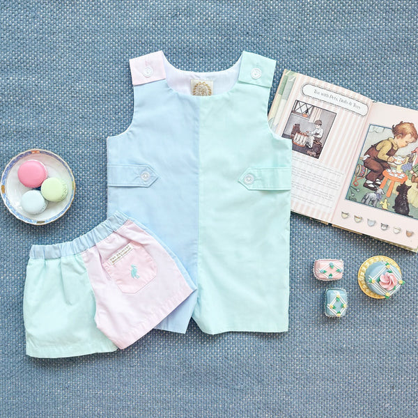 Shelton Shorts - Sea Island Seafoam, Buckhead Blue & Palm Beach Pink with Sea Island Seafoam Stork