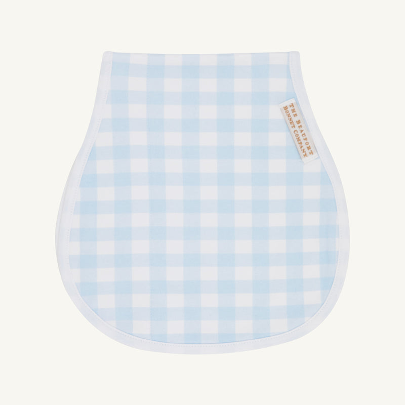 Oopsie Daisy Burp Cloth - Buckhead Blue Gingham with Worth Avenue White