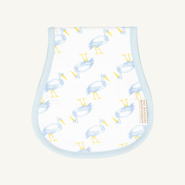 Oopsie Daisy Burp Cloth - Sir Proper Stork with Buckhead Blue