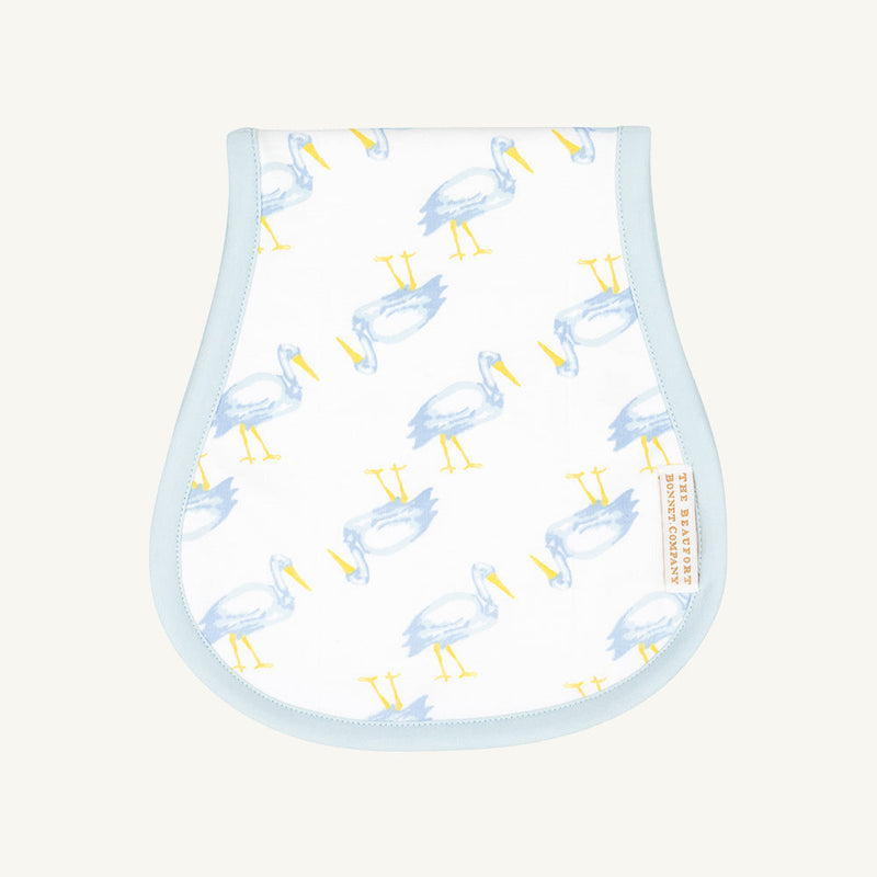 Oopsie Daisy Burp Cloth - Sir Proper Stork with Buckhead Blue