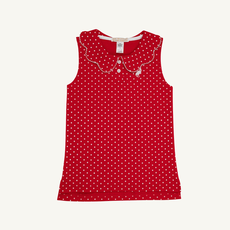 Paige's Playful Polo - Richmond Red & Worth Avenue White Micro Dot