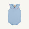 Paige's Playful Polo & Onesie - Beale Street Blue with Hamptons Hot Pink Picot & Stork