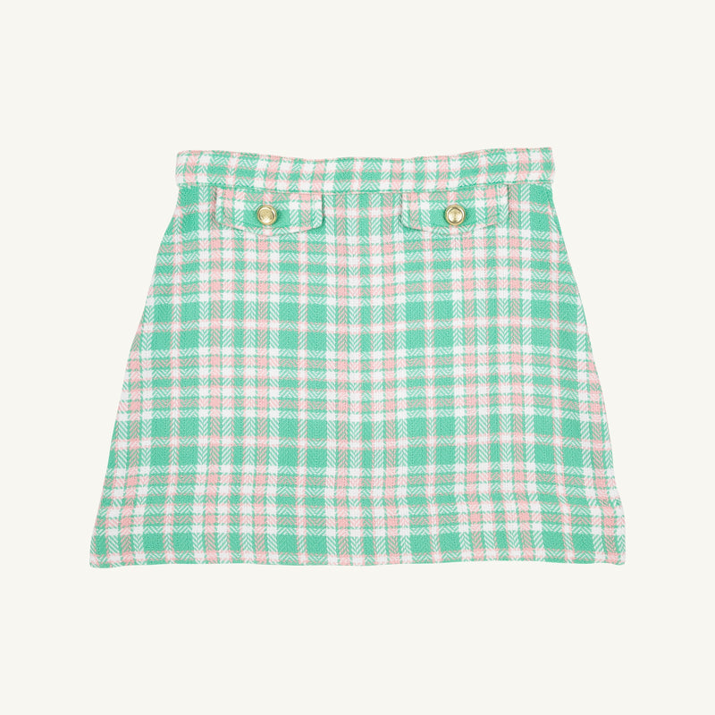 Perrin Pocket Skirt - Putney Plaid with Brass Buttons