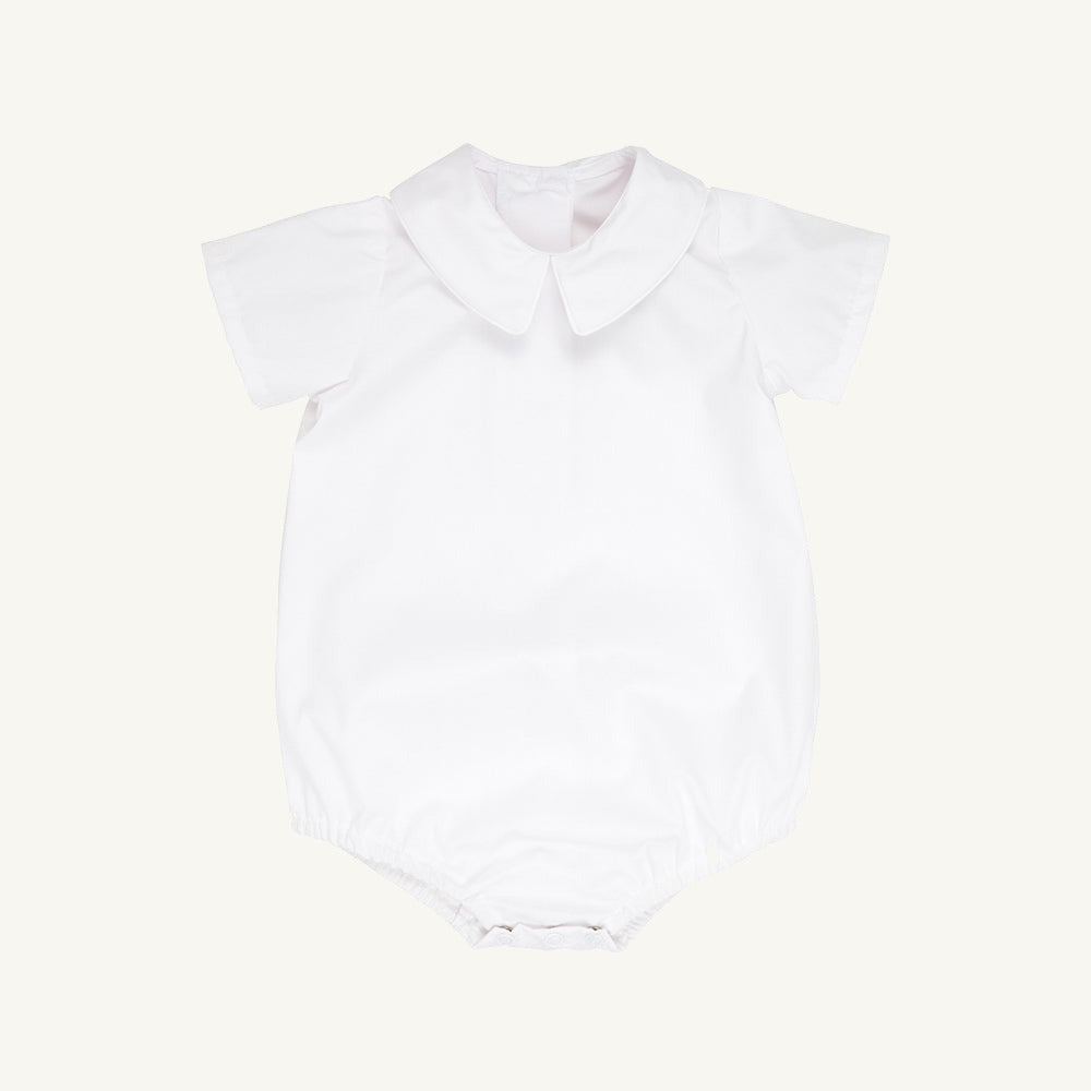 Peter Pan Collar Shirt & Onesie (Short Sleeve Woven) - Worth Avenue White