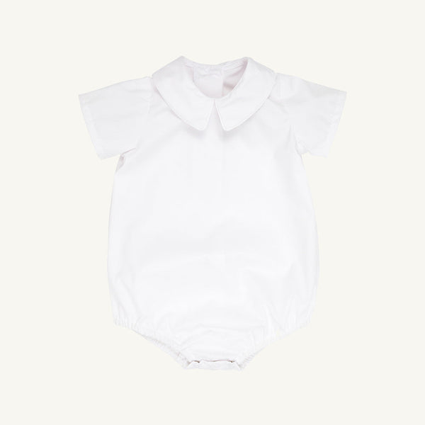 Peter Pan Collar Shirt & Onesie (Short Sleeve Woven) - Worth Avenue White