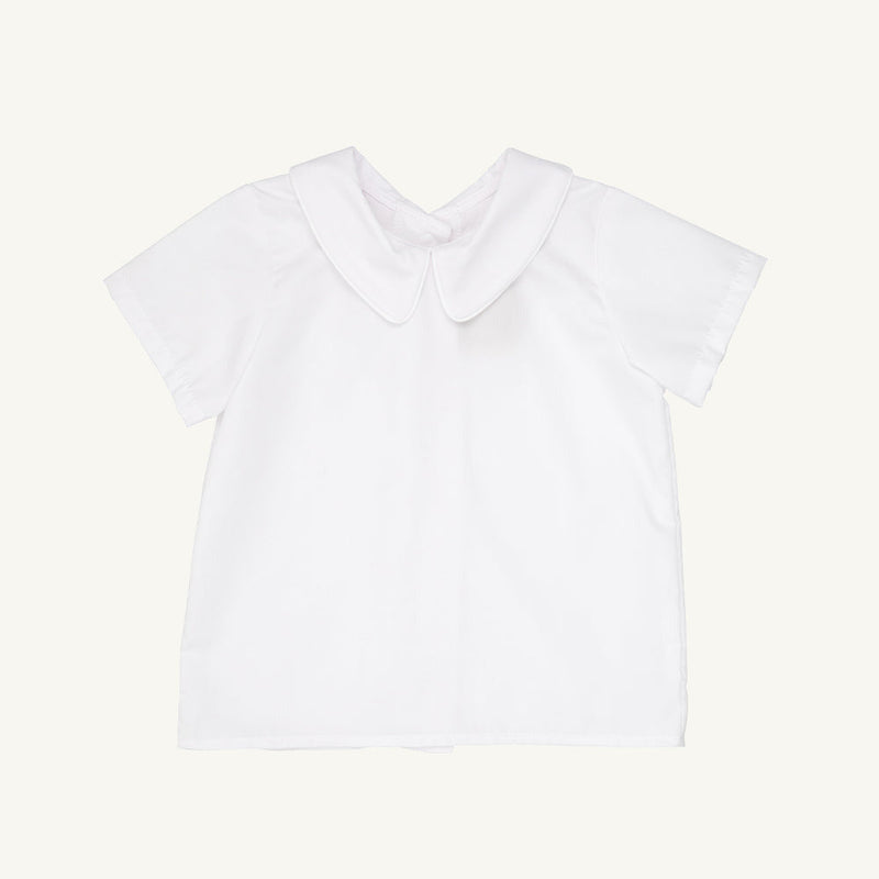 Peter Pan Collar Shirt & Onesie (Short Sleeve Woven) - Worth Avenue White