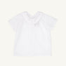 Peter Pan Collar Shirt & Onesie (Short Sleeve Woven) - Worth Avenue White