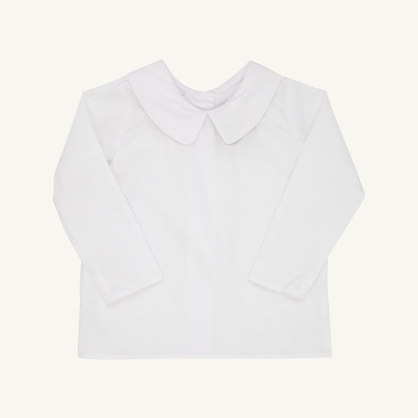 Peter Pan Collar Shirt & Onesie (Long Sleeve Woven) - Worth Avenue White