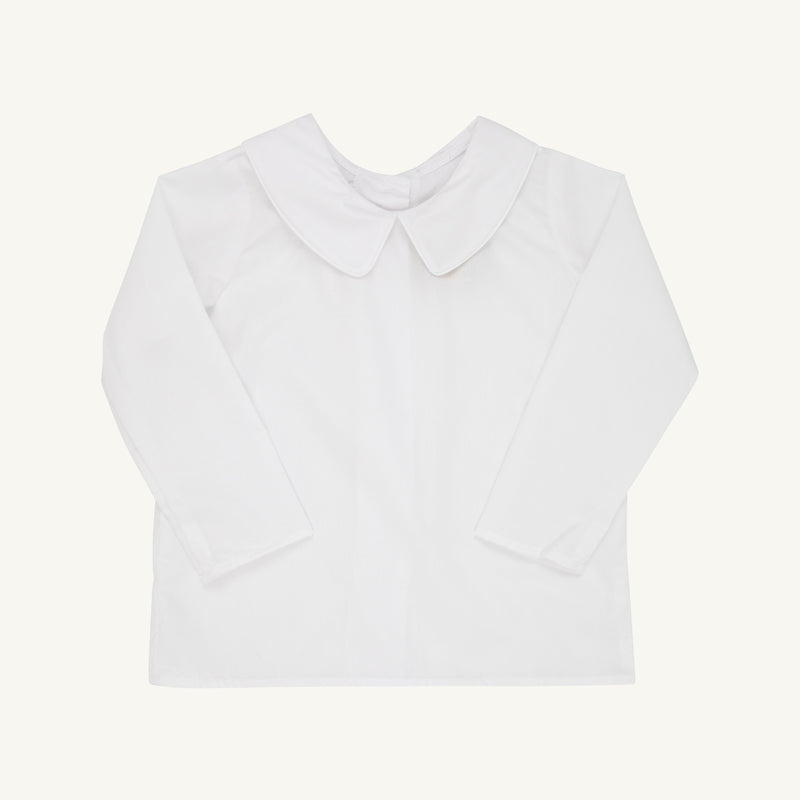 Peter Pan Collar Shirt & Onesie (Long Sleeve Woven) - Worth Avenue White