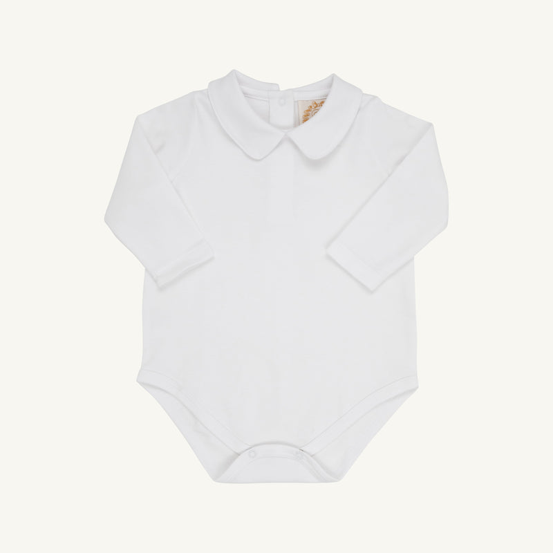 Peter Pan Collar Shirt & Onesie (Long Sleeve Pima) - Worth Avenue White