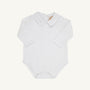 Peter Pan Collar Shirt & Onesie (Long Sleeve Pima) - Worth Avenue White