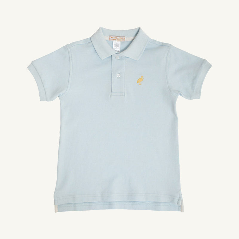 Prim & Proper Polo & Onesie - Buckhead Blue with Bellport Butter Yellow Stork