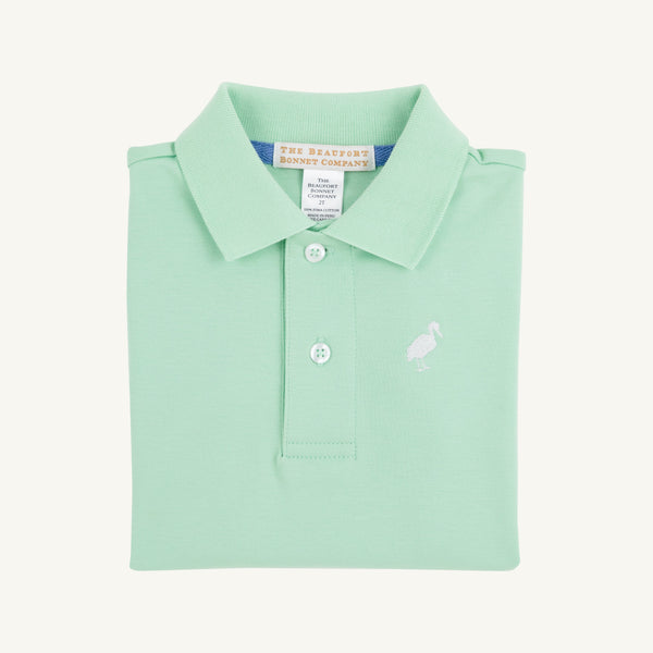 Prim & Proper Polo & Onesie - Grace Bay Green with Sunrise Blvd. & Worth Avenue White Stork