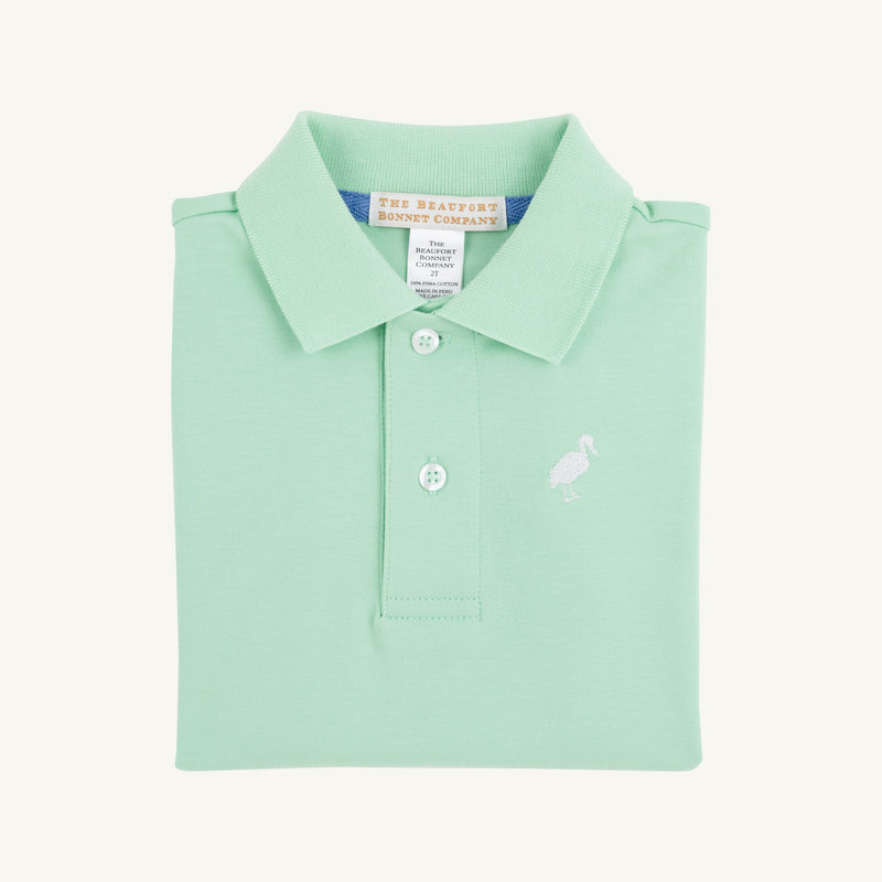 Prim & Proper Polo & Onesie - Grace Bay Green with Sunrise Blvd. & Worth Avenue White Stork