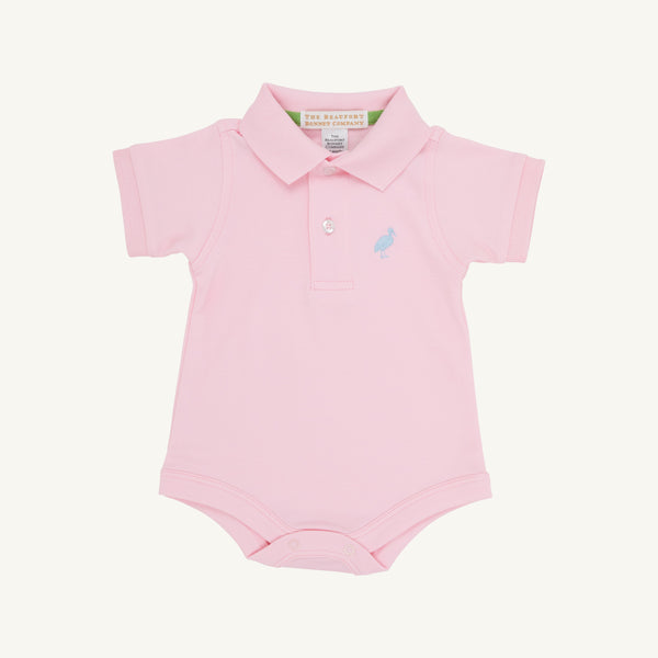 Prim & Proper Polo - Palm Beach Pink with Buckhead Blue Stork