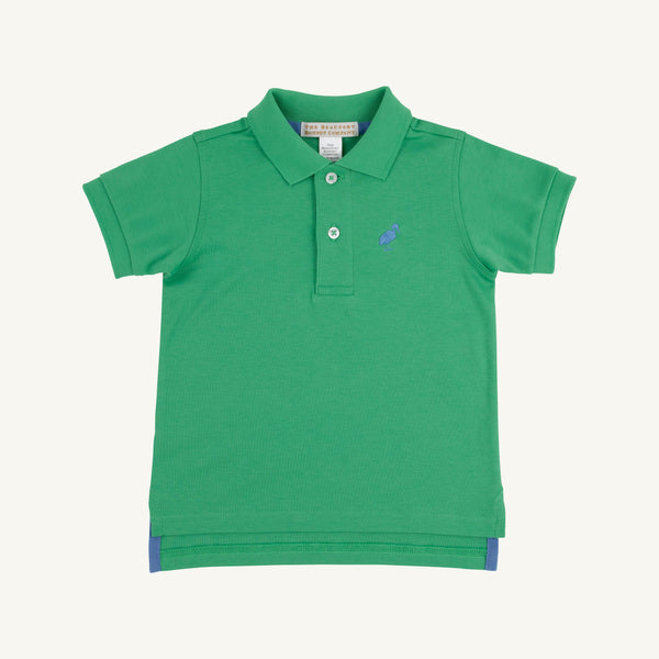 Prim & Proper Polo & Onesie - Kiawah Kelly Green with Barbados Blue Stork