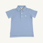 Prim & Proper Polo & Onesie - Barbados Blue Stripe with Multicolor Stork