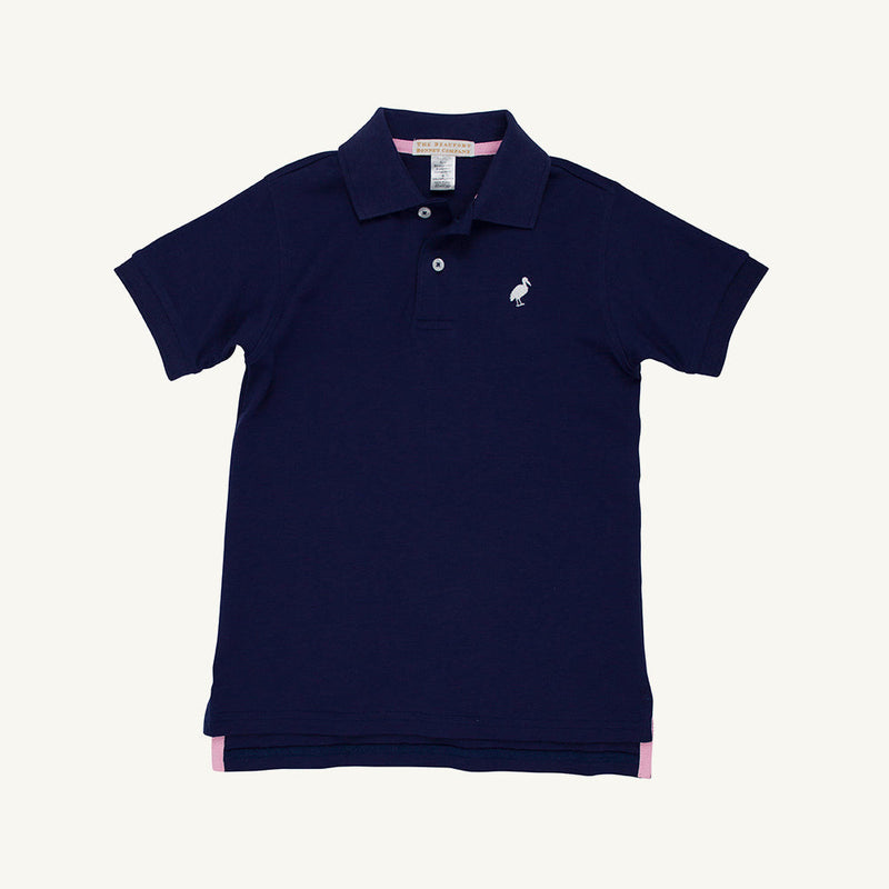 Prim & Proper Polo & Onesie - Nantucket Navy with Worth Avenue White Stork