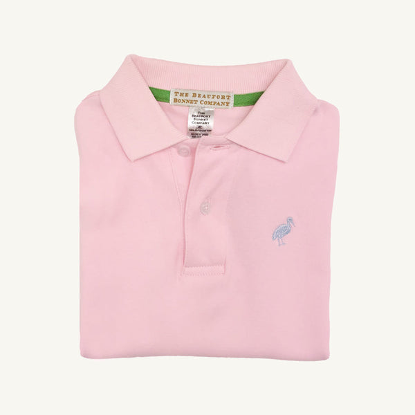 Prim & Proper Polo - Palm Beach Pink with Buckhead Blue Stork