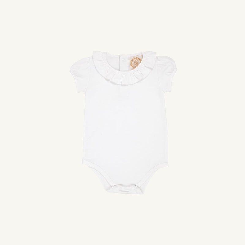 Ramona Ruffle Collar Shirt & Onesie (Short Sleeve Pima) - Worth Avenue White