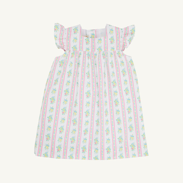 Rosemary Ruffle Dress - Argonne Forest Flowers (White)