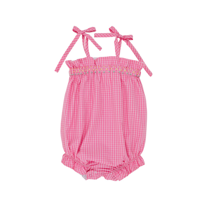 Rosey Romper Pink Willow Windowpane The Beaufort Bonnet Company