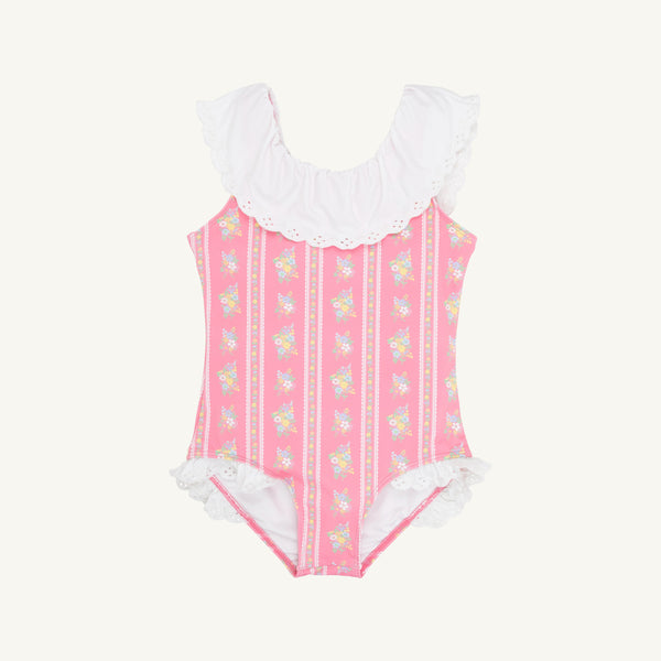 Sandy Lane Swimsuit - Argonne Forest Flowers (Pink) with Worth Avenue White