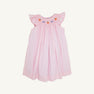 Angel Sleeve Sandy Smocked Dress - Palm Beach Pink with Pumpkin & Bow Smocking