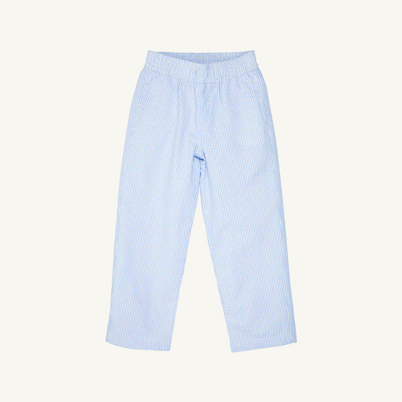 Sheffield Pants - Breakers Blue Seersucker with Breakers Blue Stork