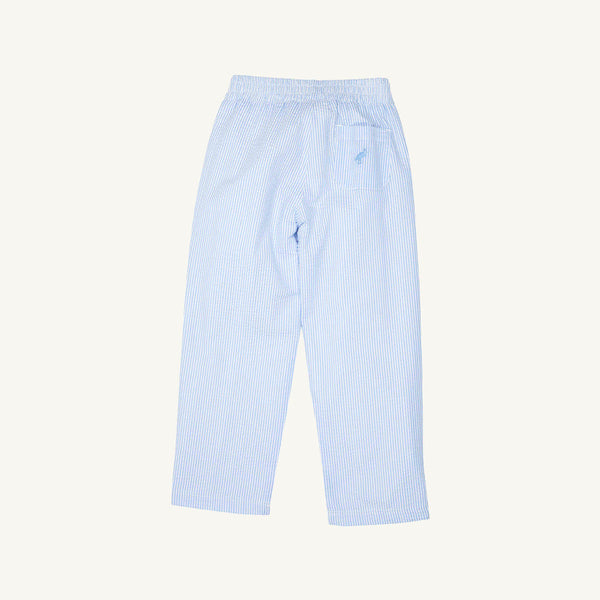 Sheffield Pants - Breakers Blue Seersucker with Breakers Blue Stork