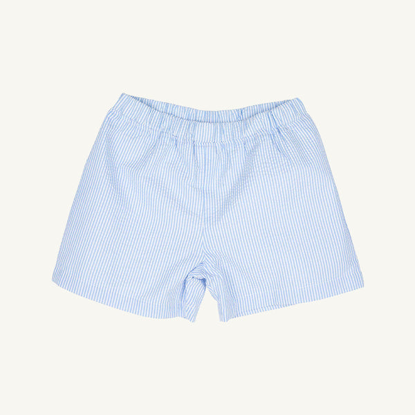 Shelton Shorts - Breakers Blue Seersucker with Breakers Blue Stork