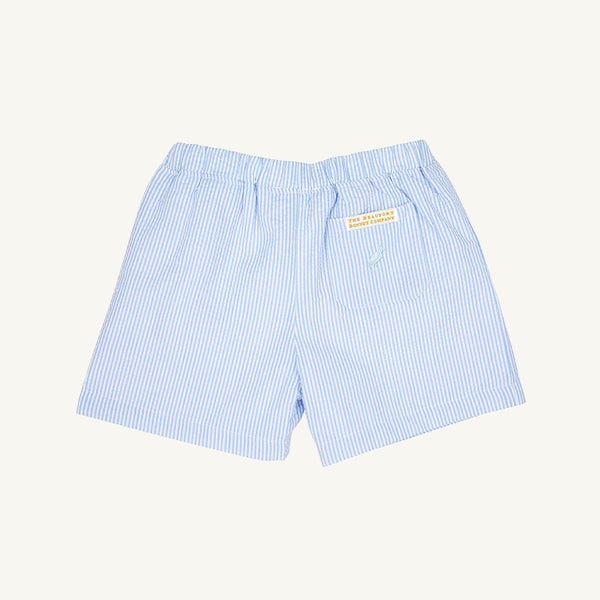 Shelton Shorts - Breakers Blue Seersucker with Breakers Blue Stork