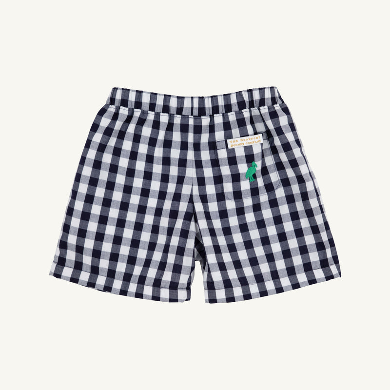 Shelton Shorts - Nantucket Navy Chatham Check with Kiawah Kelly Green Stork