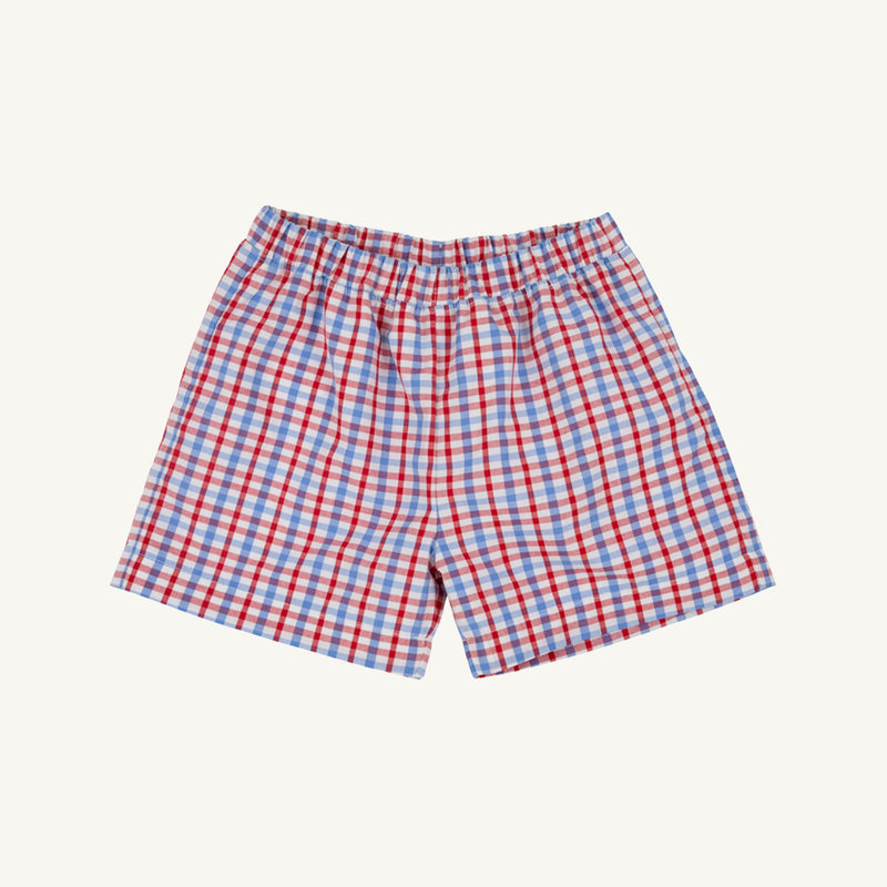 Shelton Shorts - Provincetown Plaid with Richmond Red Stork