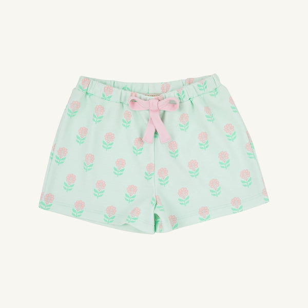 Shipley Shorts - Flowers for Friends (Seafoam) with Palm Beach Pink