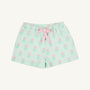 Shipley Shorts - Flowers for Friends (Seafoam) with Palm Beach Pink