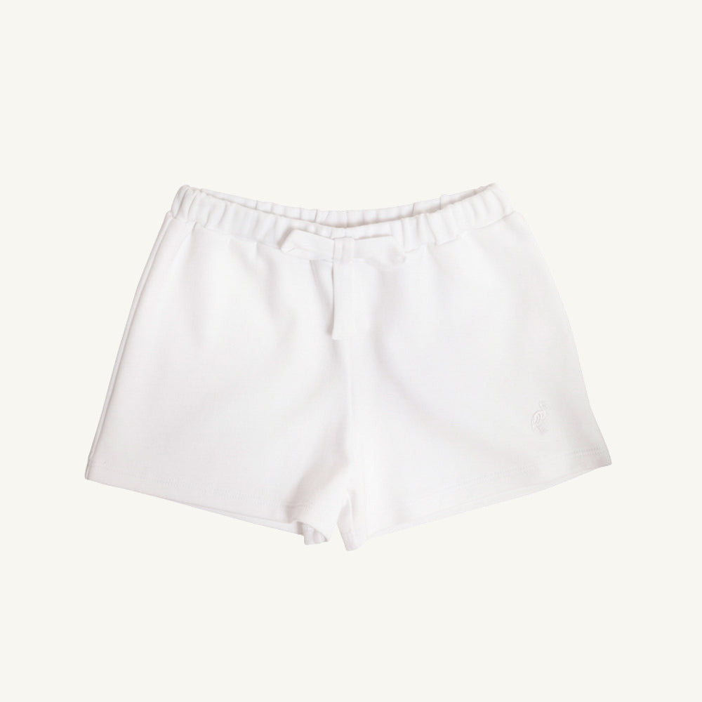 Shipley Shorts - Worth Avenue White with Bow & Stork