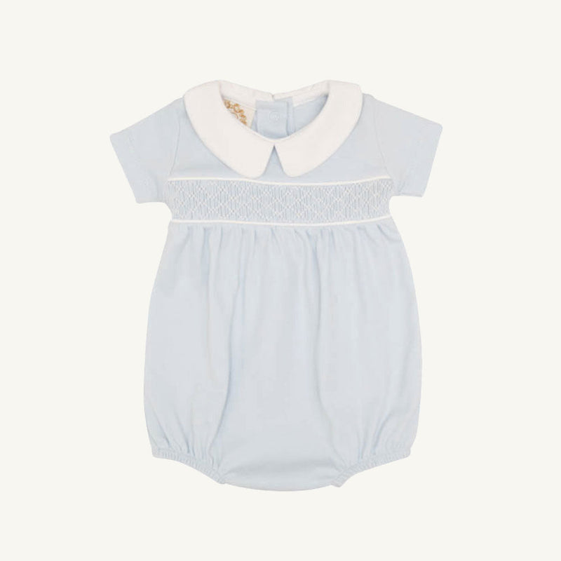 Short Sleeve Banbury Bubble - Buckhead Blue with Worth Avenue White Smocking