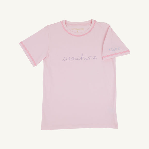 Sir Proper's T-Shirt - Palm Beach Pink with Sunshine Embroidery