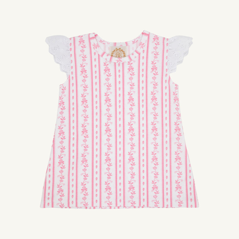 Sleeveless Polly Play Shirt - French Country Coterie with Eyelet Angel Sleeve