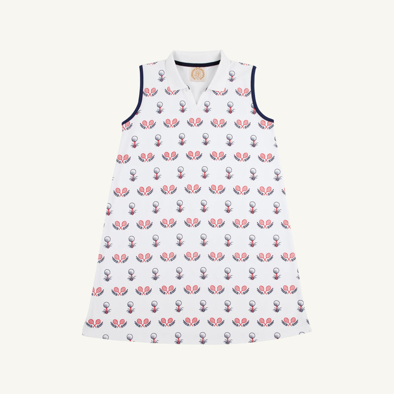 Sleeveless Maude's Polo Dress - Little Sport with Worth Avenue White and Nantucket Navy