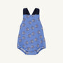 Stillman Sunsuit - Little Fishes with Nantucket Navy