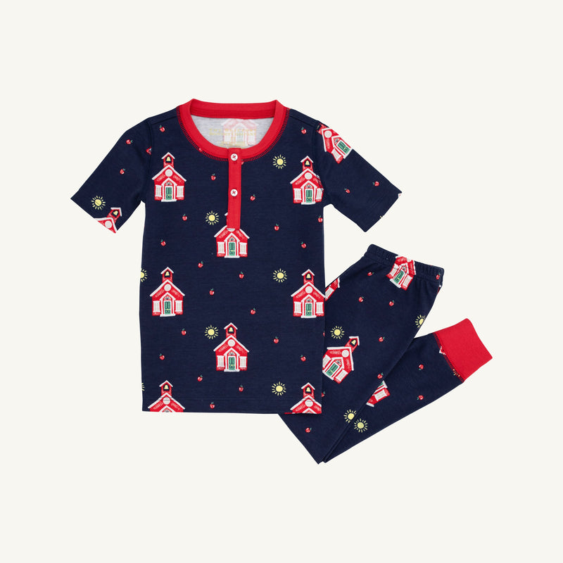 Sutton's Short Sleeve Set (Unisex) - Happy Little School House with Richmond Red