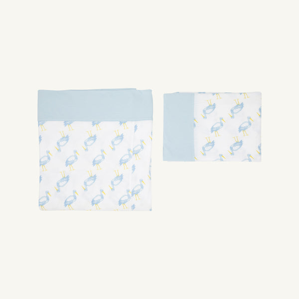 Sleep Tight Sheet Set - Sir Proper Stork with Buckhead Blue