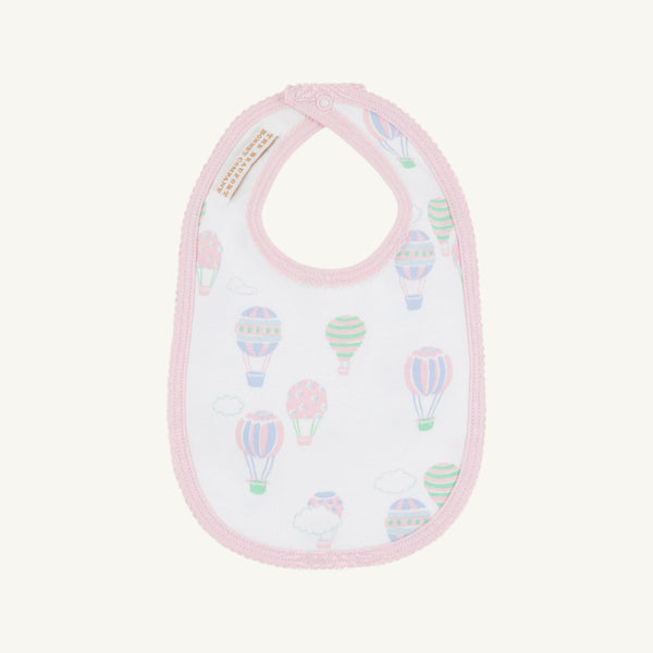 Burp Me Bib - Up Up and Away (Pink) with Palm Beach Pink