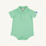 Prim & Proper Polo & Onesie - Grace Bay Green with Sunrise Blvd. & Worth Avenue White Stork