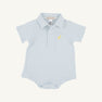 Prim & Proper Polo & Onesie - Buckhead Blue Stripe with Seaside Sunny Yellow Stork