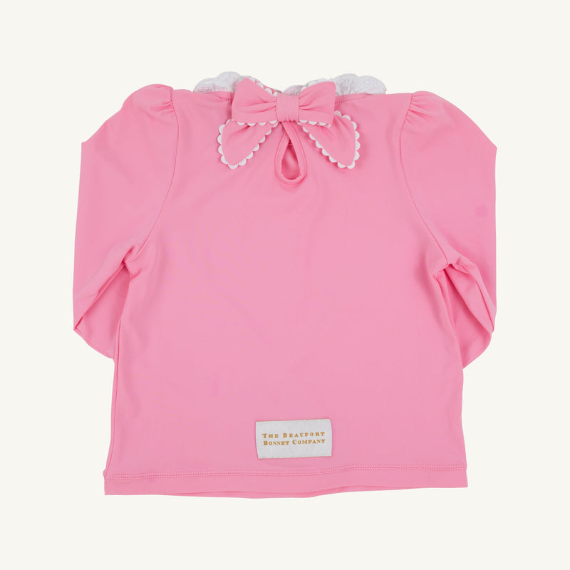 Winnie's Wave Spotter Swim Shirt (UPF 35+) - Hamptons Hot Pink with Worth Avenue White