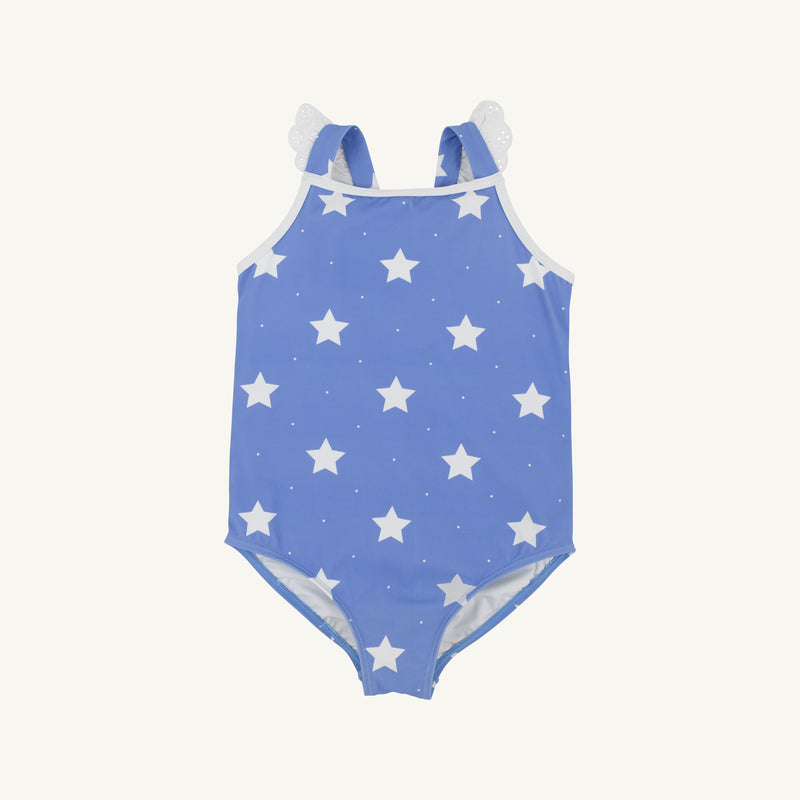 Long Bay Bathing Suit - North Sea Stars with Worth Avenue White